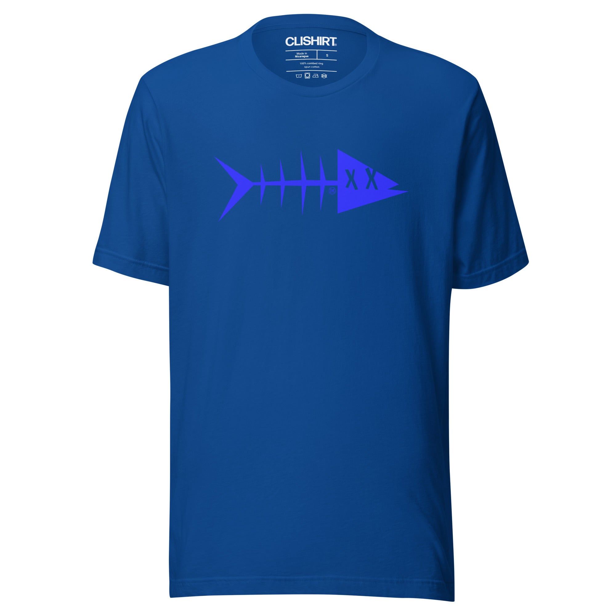 Clishirt© Blue Fish Unisex on Blue True Royal t-shirt