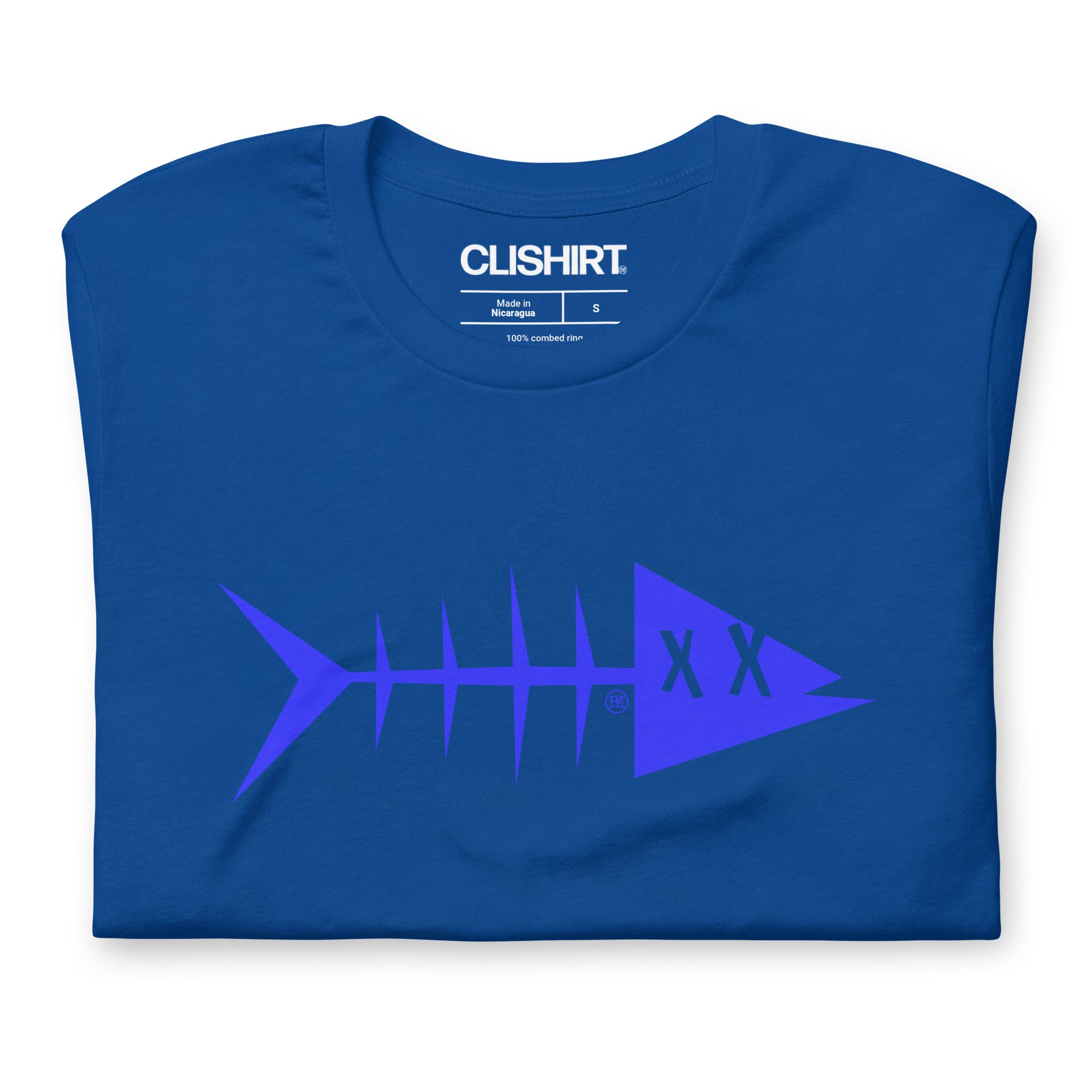 Clishirt© Blue Fish Unisex on Blue True Royal t-shirt