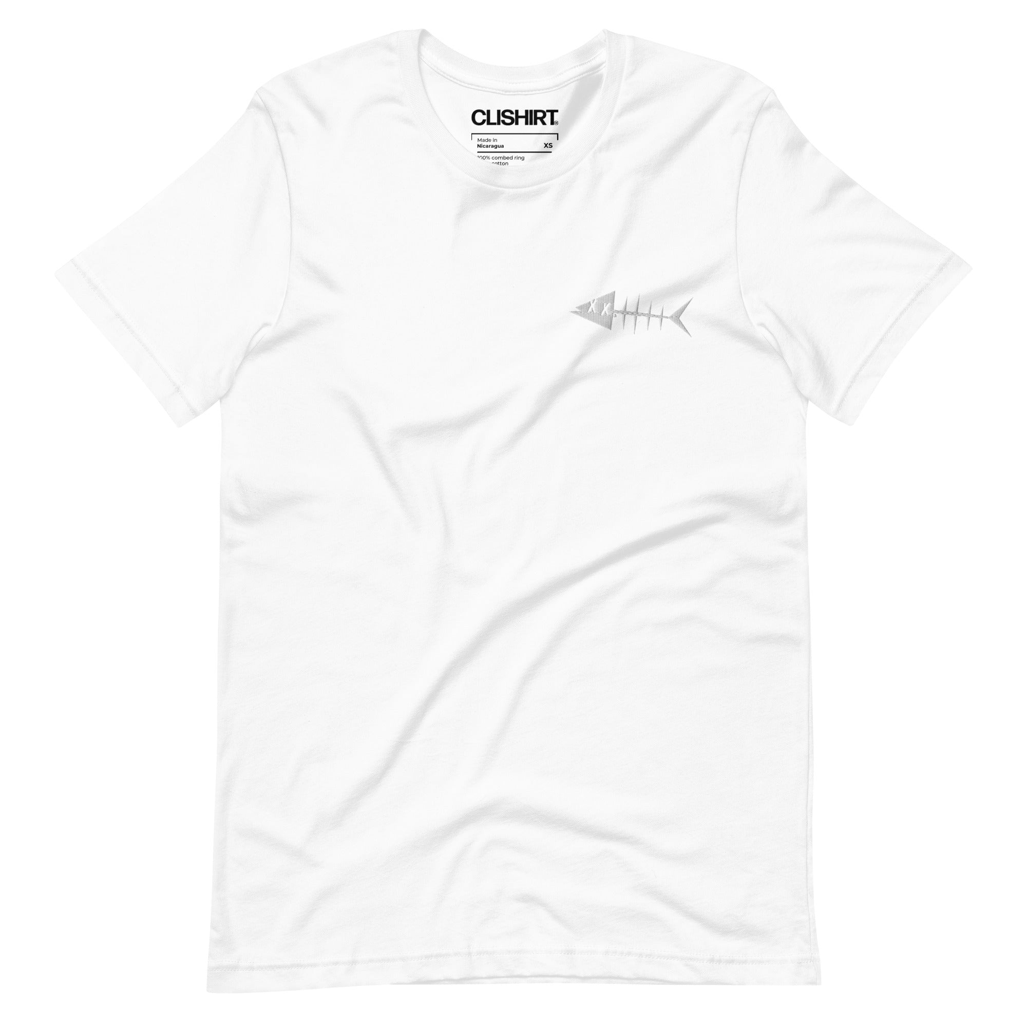 Clishirt© Embroidered White Fish Unisex t-shirt