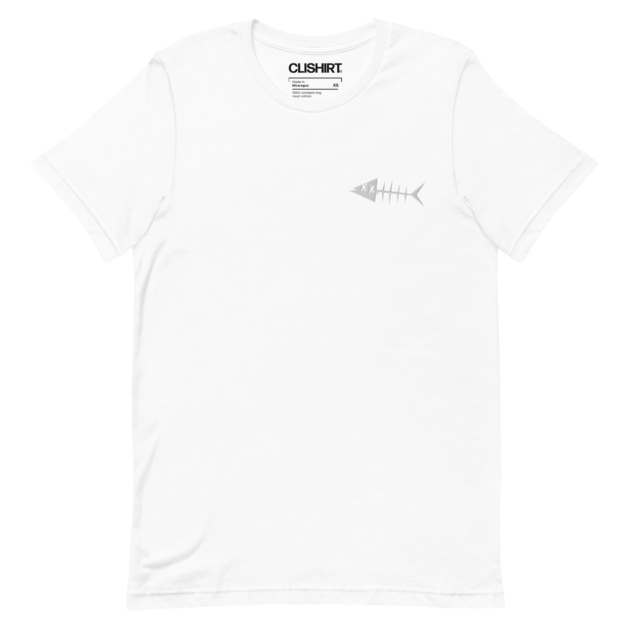 Clishirt© Embroidered White Fish Unisex t-shirt