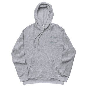 Clishirt© Embroidered Gray Fish Unisex sueded fleece hoodie
