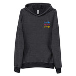 Clishirt© Embroidered Cyan Magenta Yellow Fish Unisex sueded fleece hoodie