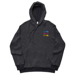 Clishirt© Embroidered Cyan Magenta Yellow Fish Unisex sueded fleece hoodie