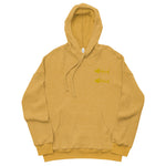 Clishirt© Embroidered Gold Fish Unisex heather mustard sueded fleece hoodie