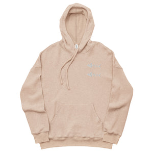 Clishirt© Embroidered White Fish Unisex heather oat sueded fleece hoodie