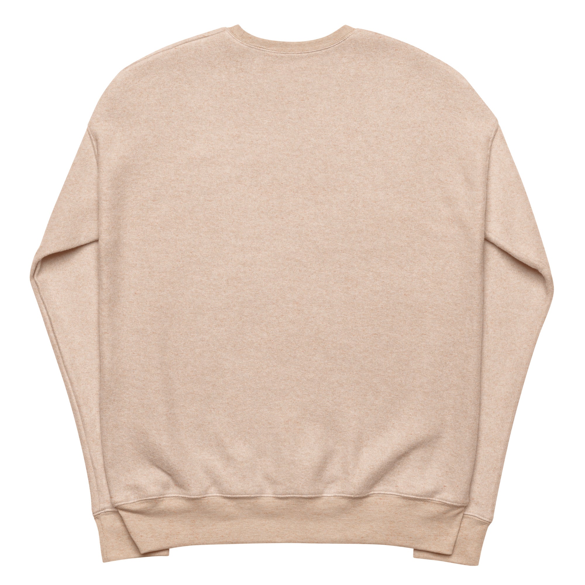 Clishirt© White Fish Embroidered Unisex Heather Oat Sueded Fleece Sweatshirt