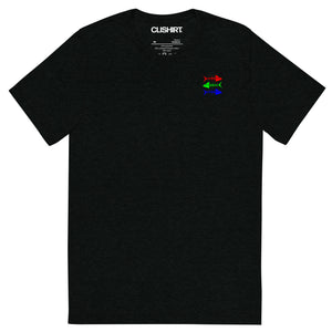 Clishirt© Red Green Blue Fish Tri-Blend Short sleeve t-shirt