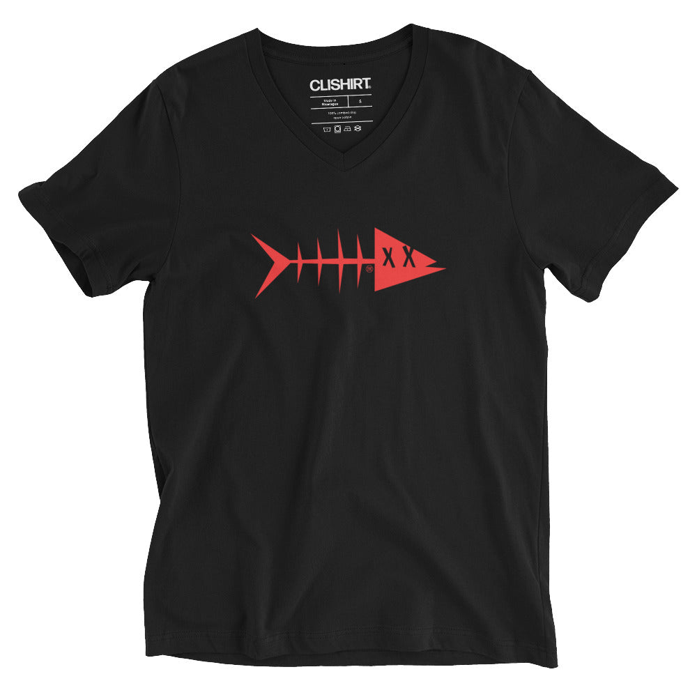 Clishirt© Red Fish Unisex Short Sleeve V-Neck T-Shirt