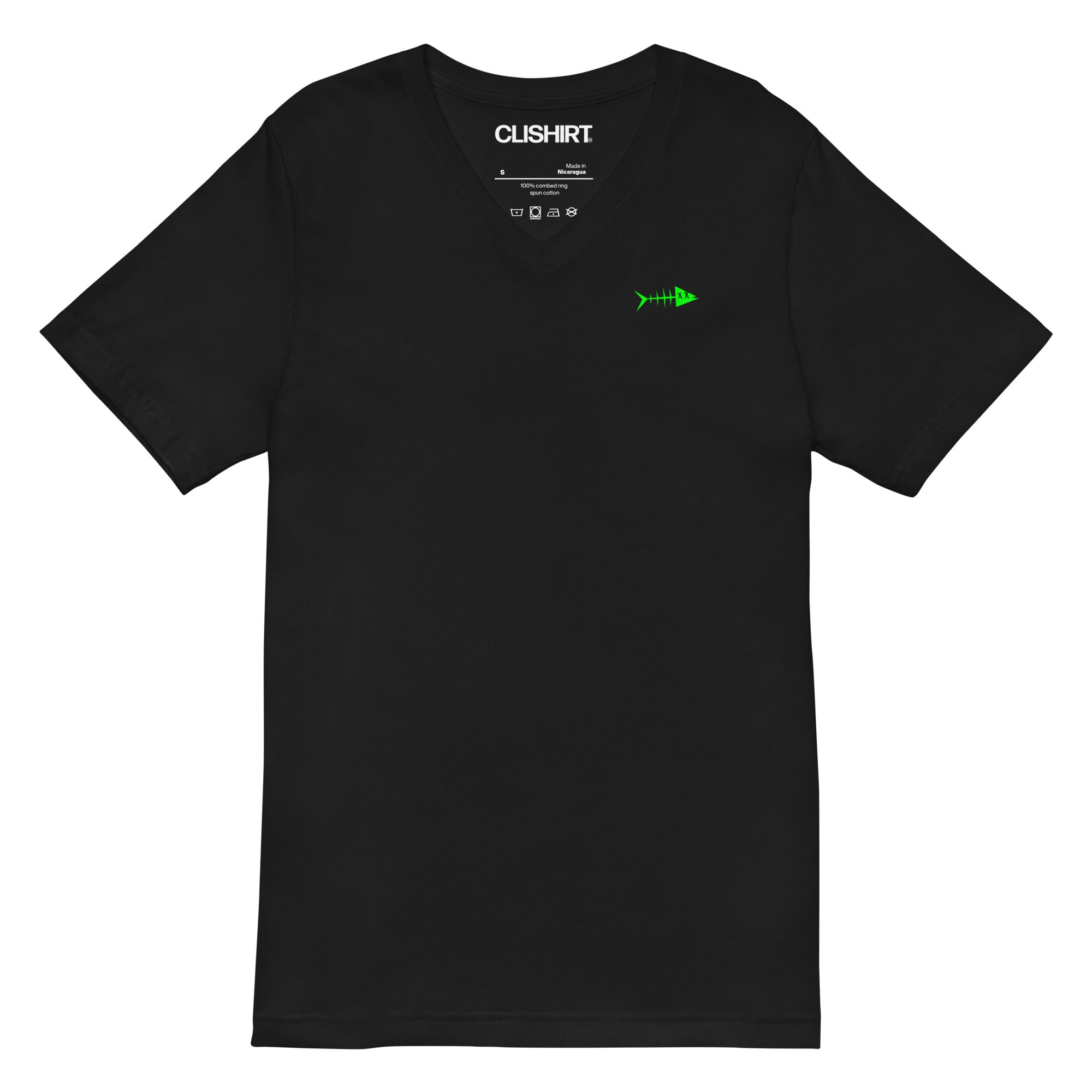 Clishirt© Green Fish Unisex Short Sleeve V-Neck T-Shirt