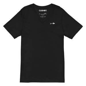 Clishirt© White Fish Unisex Short Sleeve V-Neck T-Shirt