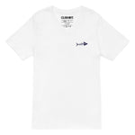 Clishirt© Embroidered Navy Fish Unisex Short Sleeve V-Neck T-Shirt