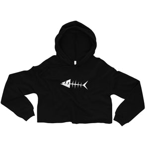 Clishirt© White Fish Crop Hoodie