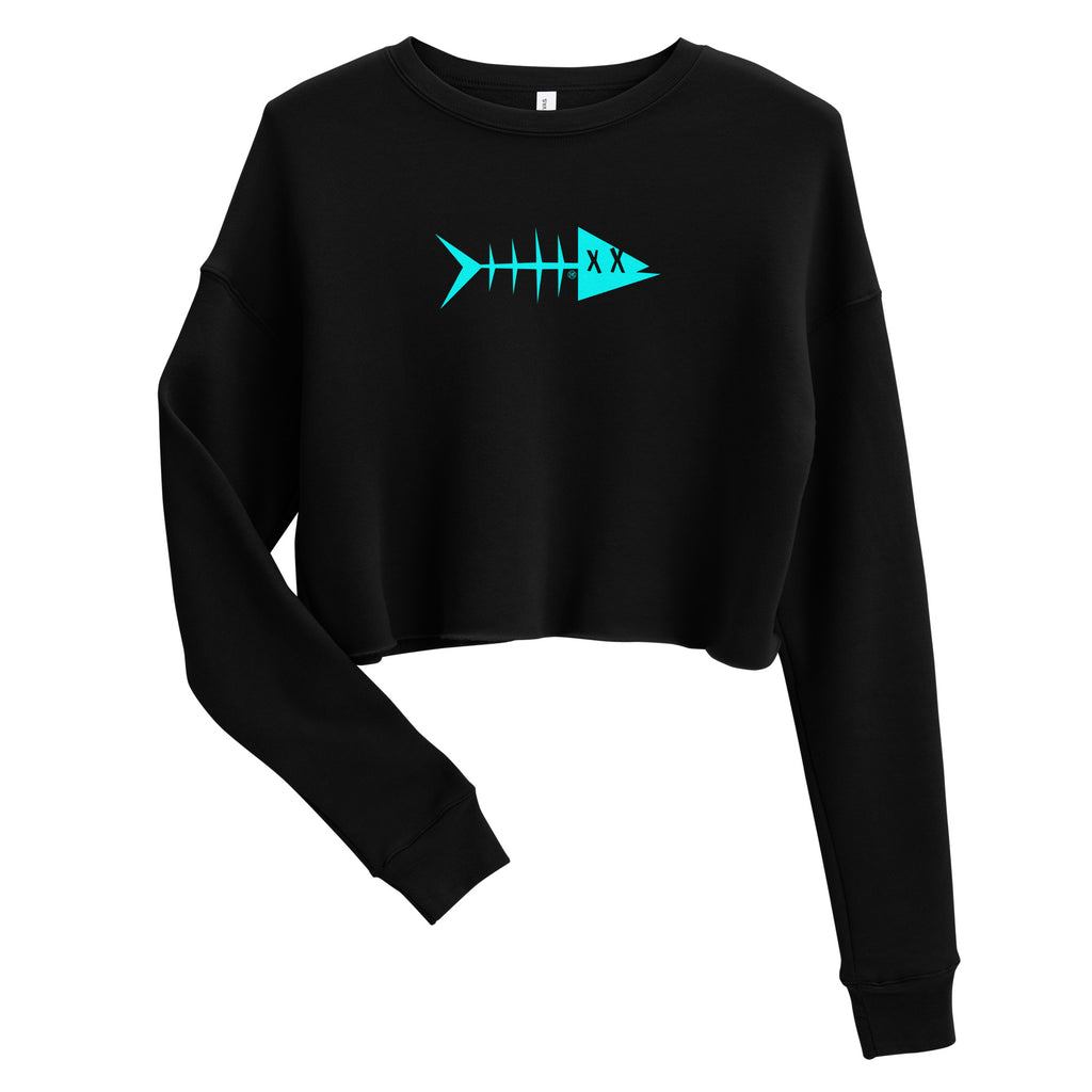 Clishirt© Cyan Fish Crop Sweatshirt