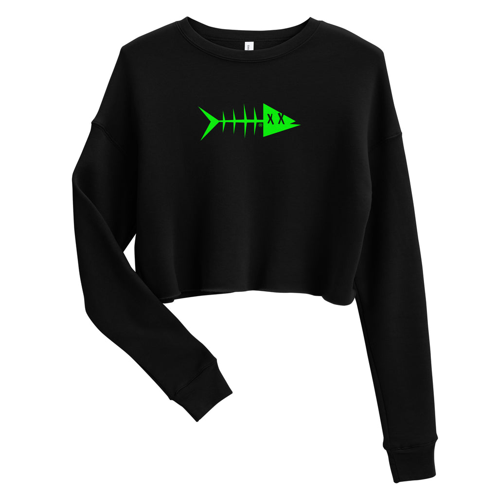 Clishirt© Green Fish Crop Sweatshirt
