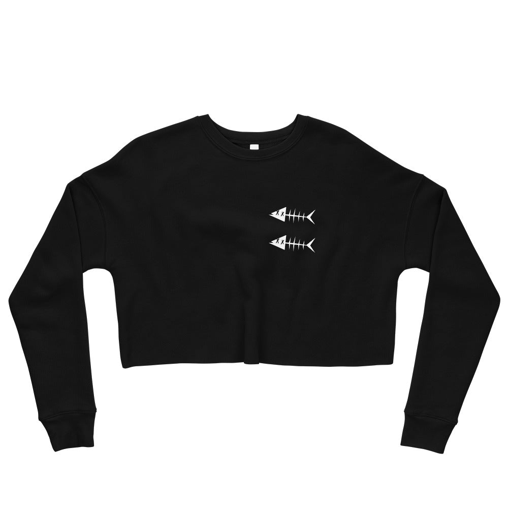 Clishirt© White Fish Crop Sweatshirt