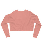 Clishirt© White Fish Embroidered Dusty Pink Crop Sweatshirt