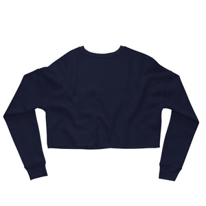 Clishirt© Embroidered Navy Fish on Navy Crop Sweatshirt