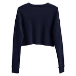 Clishirt© Embroidered Navy Fish on Navy Crop Sweatshirt