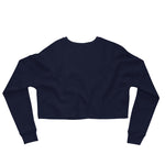 Clishirt© Embroidered Blue Fish Navy Crop Sweatshirt