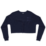 Clishirt© Embroidered Navy Fish on Navy Crop Sweatshirt