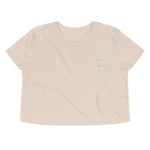 Clishirt© Embroidered White Fish Sand Crop Tee