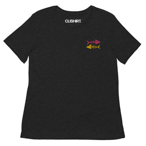 Clishirt© Embroidered Magenta Fish Yellow Fish Women’s relaxed tri-blend t-shirt