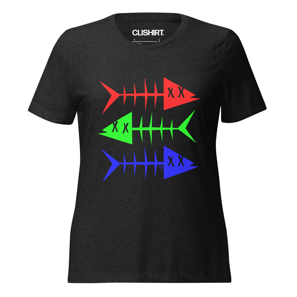 Clishirt© Red Green Blue Fish Women’s relaxed tri-blend t-shirt