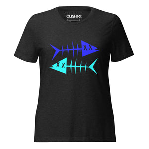 Clishirt© Blue Fish Cyan Fish Women’s relaxed tri-blend t-shirt