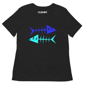 Clishirt© Blue Fish Cyan Fish Women’s relaxed tri-blend t-shirt