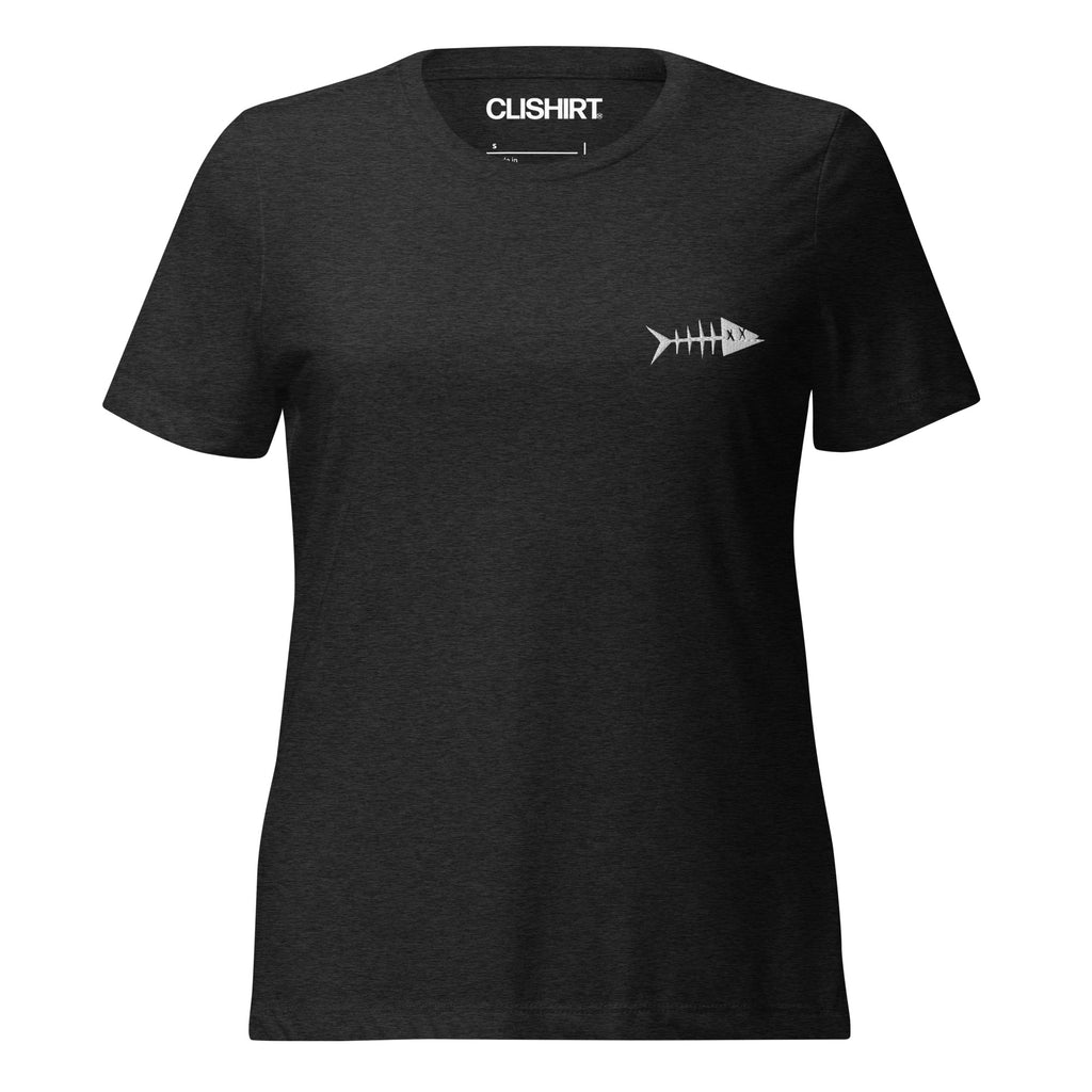 Clishirt© Embroidered White Fish Women’s relaxed tri-blend t-shirt