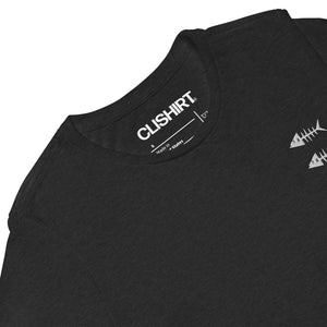 Clishirt© Embroided White Fish Black Women’s relaxed tri-blend t-shirt