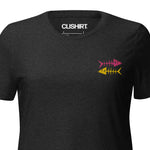 Clishirt© Embroidered Magenta Fish Yellow Fish Women’s relaxed tri-blend t-shirt