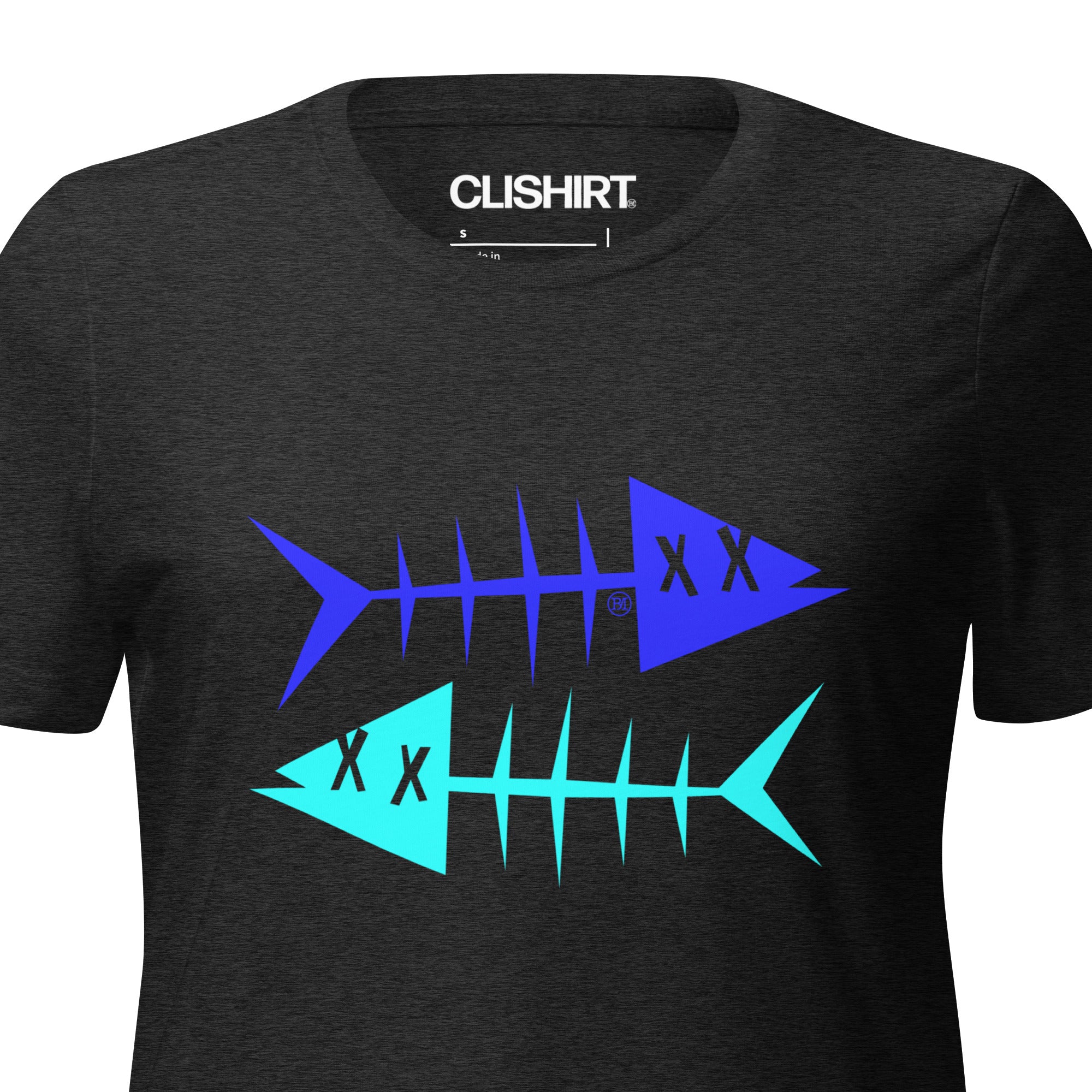 Clishirt© Blue Fish Cyan Fish Women’s relaxed tri-blend t-shirt