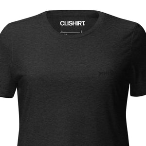 Clishirt© Embroidered Black Fish Women’s relaxed tri-blend t-shirt