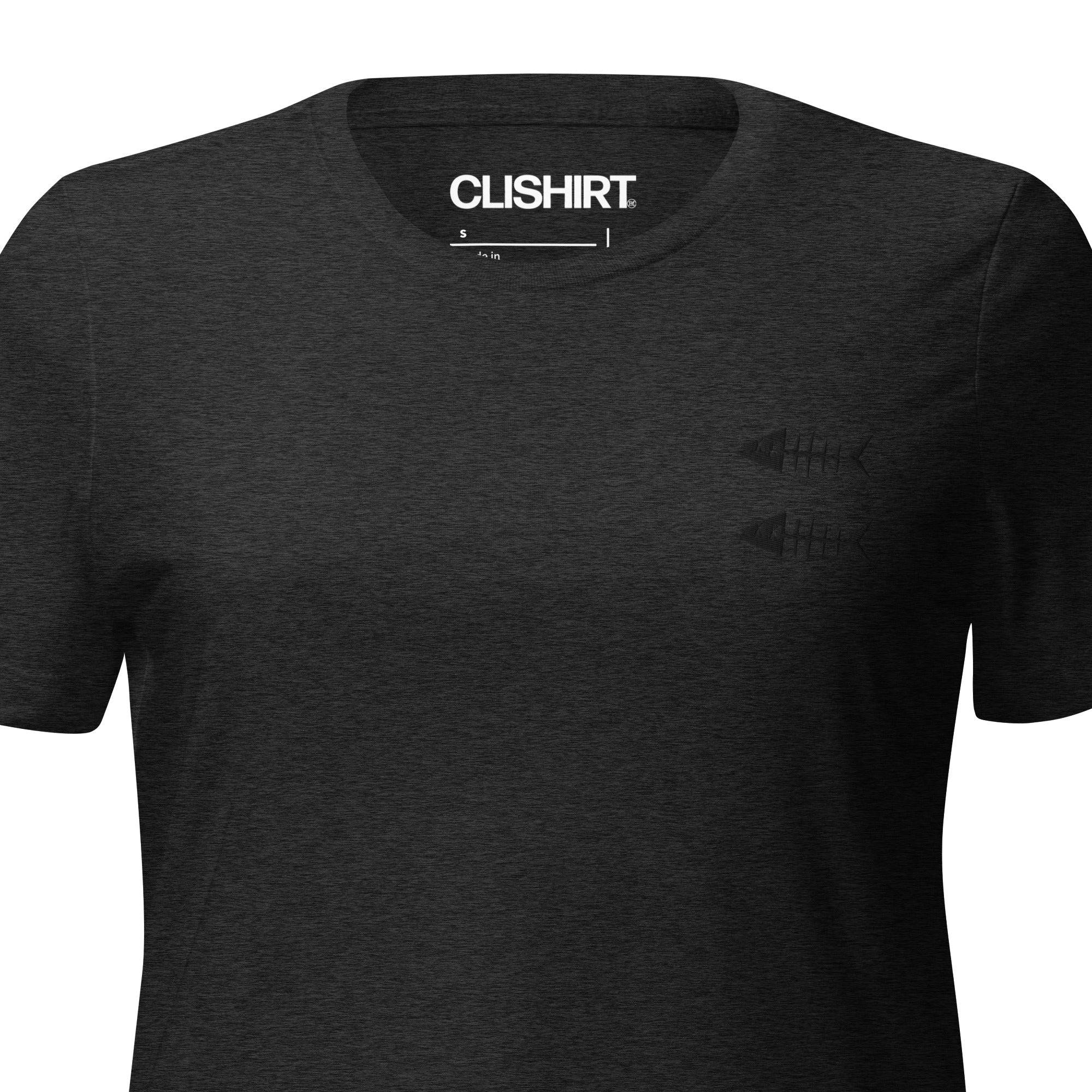 Clishirt© Embroided Black Fish on Black Women’s relaxed tri-blend t-shirt