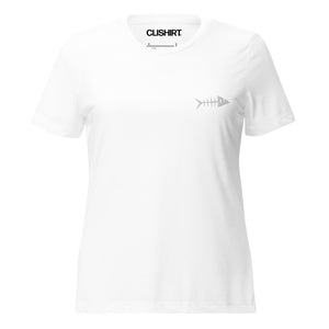 Clishirt© Embroidered White Fish Women’s relaxed tri-blend t-shirt