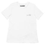 Clishirt© Embroidered White Fish Women’s relaxed tri-blend t-shirt