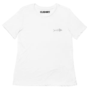 Clishirt© Embroidered White Fish Women’s relaxed tri-blend t-shirt