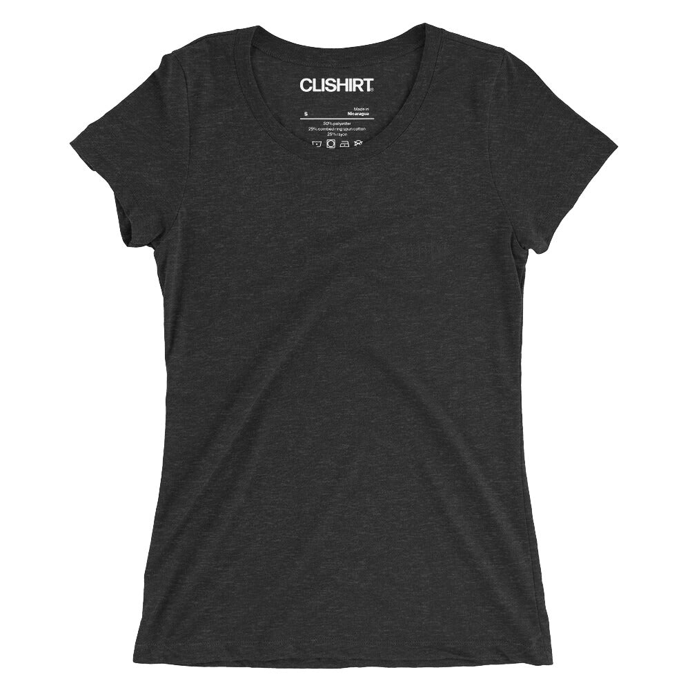 Clishirt© Embroidered Black Fish Tri-Blend Ladies' short sleeve t-shirt