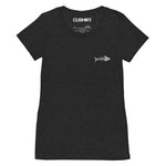 Clishirt© Embroidered White Fish Tri-Blend Ladies' short sleeve t-shirt