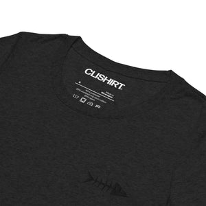 Clishirt© Embroidered Black Fish Tri-Blend Ladies' short sleeve t-shirt