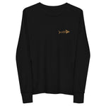 Clishirt© Embroidered Old Gold Fish Youth long sleeve tee