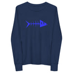 Clishirt© Blue Fish Youth navy long sleeve tee