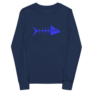 Clishirt© Blue Fish Youth navy long sleeve tee