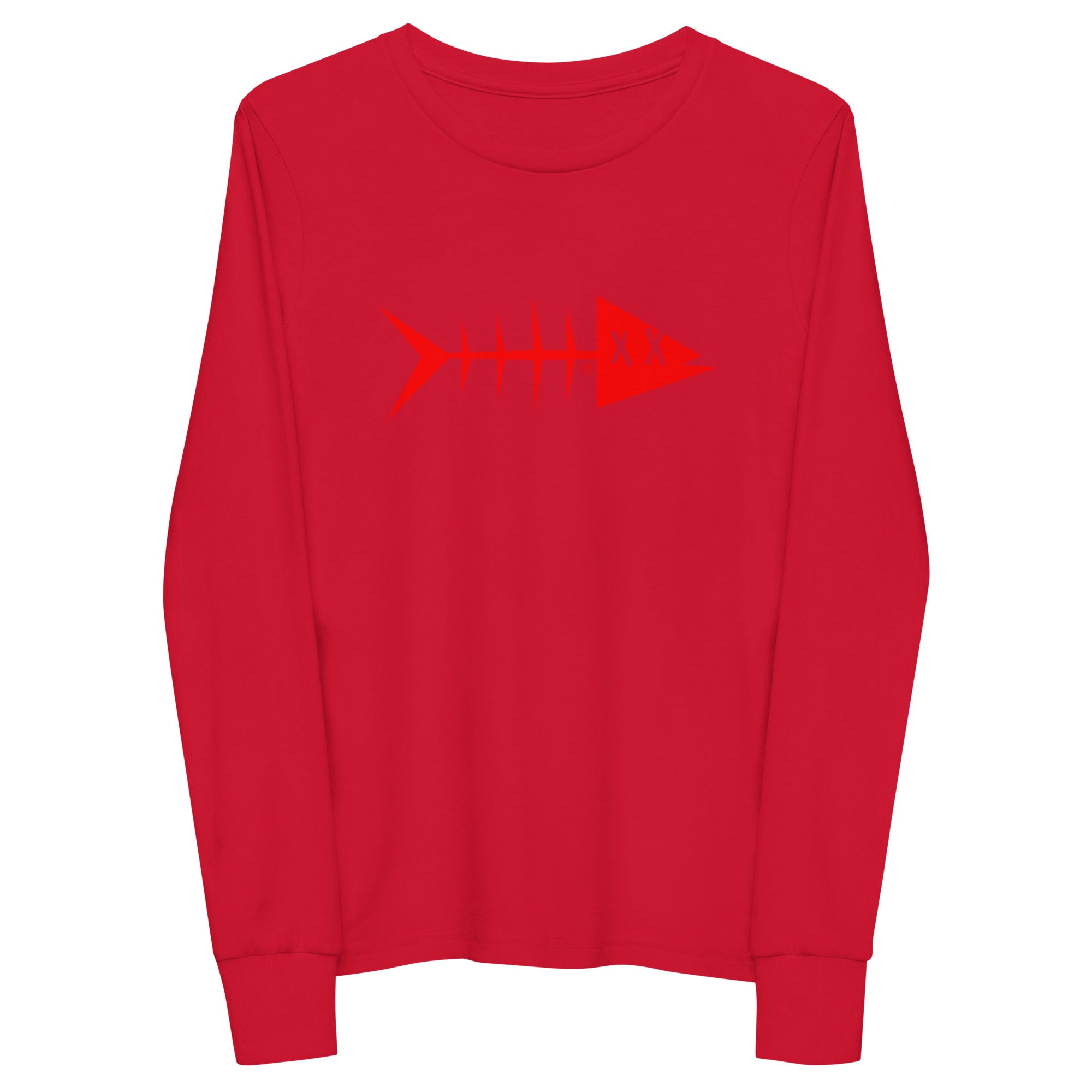 Clishirt© Red Fish Youth red long sleeve tee