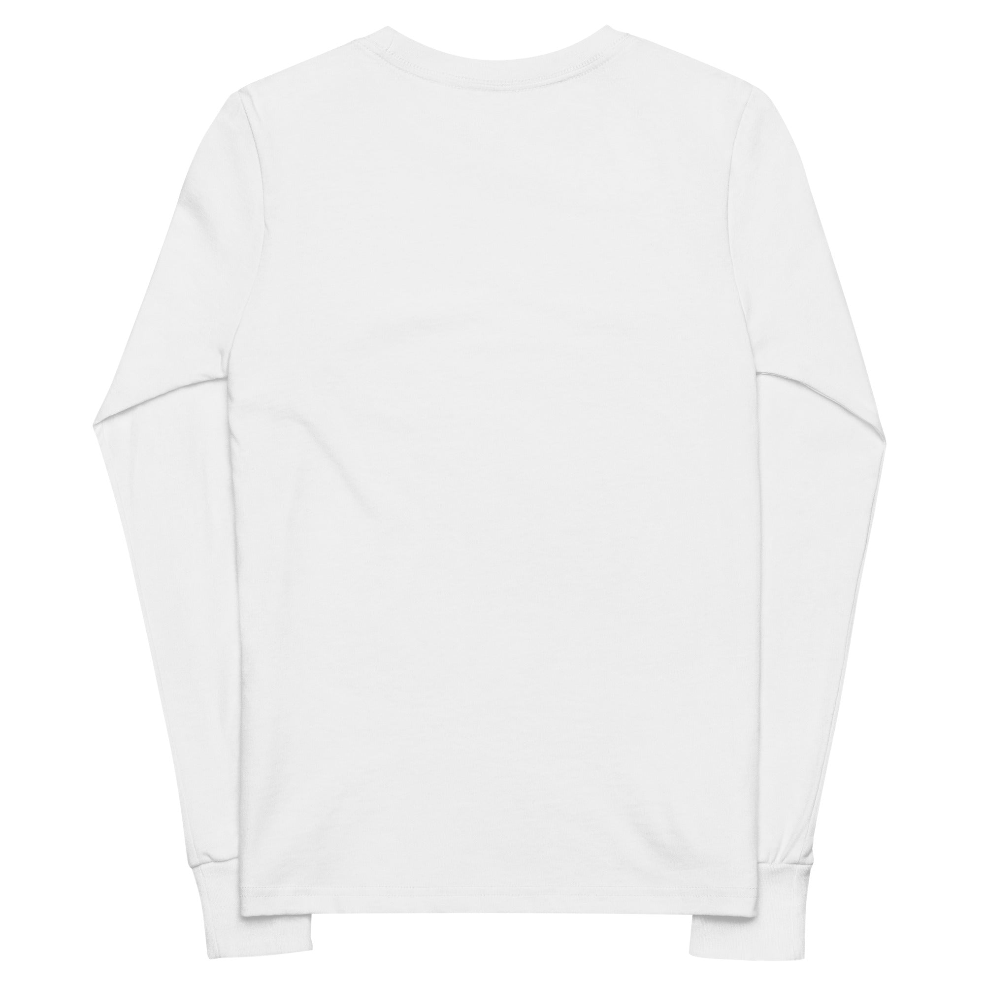 Clishirt© Embroidered White Fish Youth long sleeve tee