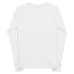 Clishirt© Embroidered White Fish Youth long sleeve tee