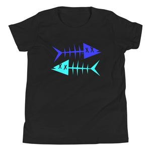 Clishirt© Blue Fish Cyan Fish Youth Short Sleeve T-Shirt