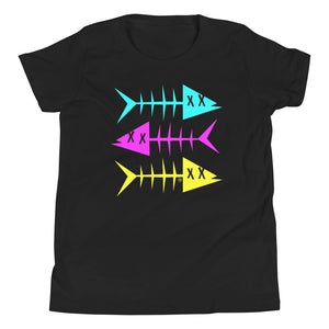 Clishirt© Cyan Magenta Yellow Fish Youth Short Sleeve T-Shirt
