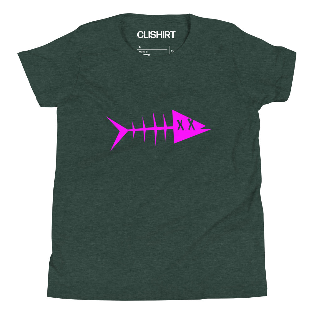 Clishirt© Magenta Fish Youth Short Sleeve T-Shirt